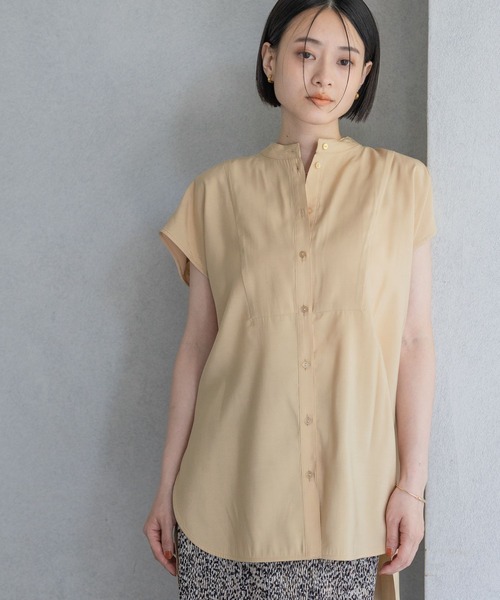 A part by（アパートバイ）の「ハイネックフレンチスリーブブラウス（シャツ/ブラウス・レディース・ライトブルー/アイボリー/チャコールグレー/オレンジ系その他2・FREE）」の17枚目の写真