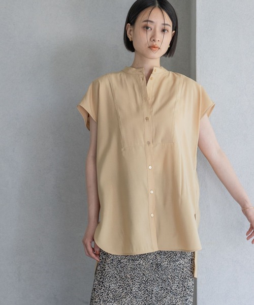 A part by（アパートバイ）の「ハイネックフレンチスリーブブラウス（シャツ/ブラウス・レディース・ライトブルー/アイボリー/チャコールグレー/オレンジ系その他2・FREE）」の18枚目の写真