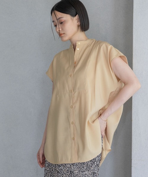 A part by（アパートバイ）の「ハイネックフレンチスリーブブラウス（シャツ/ブラウス・レディース・ライトブルー/アイボリー/チャコールグレー/オレンジ系その他2・FREE）」の19枚目の写真