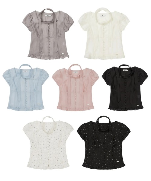 ILLIGO（イリゴ）の「【日本未発売/WEB限定】ILLIGO(イリゴ)/チョーカー付き リボン タイ スクエアネック ブラウス/RIBBON TIE SQUARE NECK BLOUSE（シャツ/ブラウス・レディース・ピンク/ホワイト系その他/ブルー/ブラック系その他/ブラック/グレー/クリーム・M）」の15枚目の写真