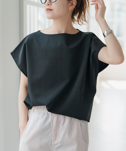 Spick & Span(スピックアンドスパン)の「《WEB限定 / 追加》ポンチフレンチスリーブプルオーバー(Tシャツ/カットソー・レディース・ホワイト/ブラック/ベージュ・FREE)」の11枚目の写真