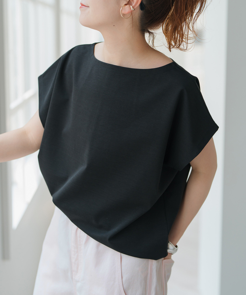Spick & Span(スピックアンドスパン)の「《WEB限定 / 追加》ポンチフレンチスリーブプルオーバー(Tシャツ/カットソー・レディース・ホワイト/ブラック/ベージュ・FREE)」の12枚目の写真