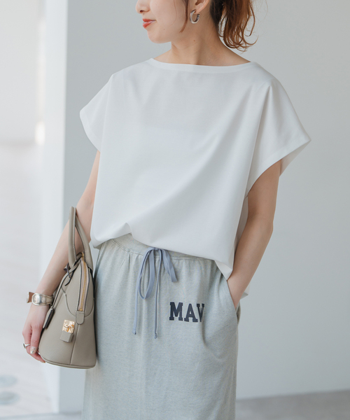Spick & Span(スピックアンドスパン)の「《WEB限定 / 追加》ポンチフレンチスリーブプルオーバー(Tシャツ/カットソー・レディース・ホワイト/ブラック/ベージュ・FREE)」の14枚目の写真