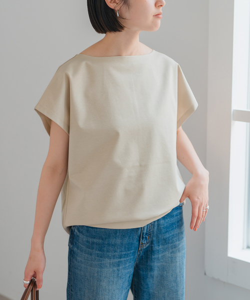Spick & Span(スピックアンドスパン)の「《WEB限定 / 追加》ポンチフレンチスリーブプルオーバー(Tシャツ/カットソー・レディース・ホワイト/ブラック/ベージュ・FREE)」の20枚目の写真