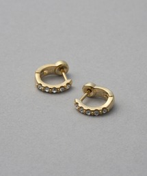 【MAGASIN DE MODE Chou Chou】ピアス ニッケルフリー メタル ストーン スムースタッチ フープピアス OSWY※