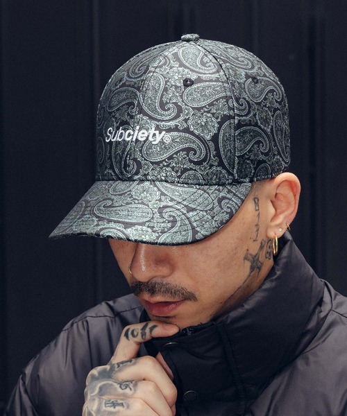 Subciety（サブサエティ）の「Paisley jacquard cap（キャップ・メンズ・ブラック×グリーン/ブラック系その他・FREE）」の2枚目の写真