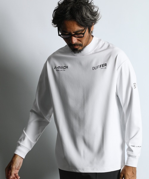 セール】〔BLACK LABEL〕'A-PACK' MOCK NECK L/S TEE：吸水速乾 接触冷