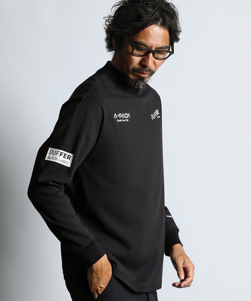 セール】〔BLACK LABEL〕'A-PACK' MOCK NECK L/S TEE：吸水速乾 接触冷
