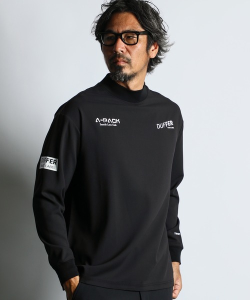 セール】〔BLACK LABEL〕'A-PACK' MOCK NECK L/S TEE：吸水速乾 接触冷