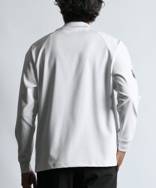 セール】〔BLACK LABEL〕'A-PACK' MOCK NECK L/S TEE：吸水速乾 接触冷