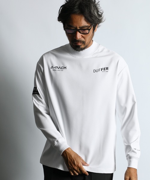 セール】〔BLACK LABEL〕'A-PACK' MOCK NECK L/S TEE：吸水速乾 接触冷