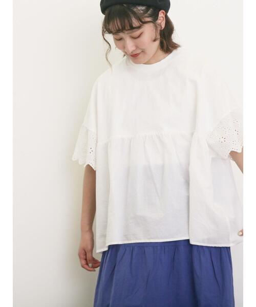 Samansa Mos2(サマンサ モスモス)の「袖レースギャザーカットソー(Tシャツ/カットソー・レディース・ミント/レッド/チャコールグレー/オフホワイト/イエロー・F)」の21枚目の写真