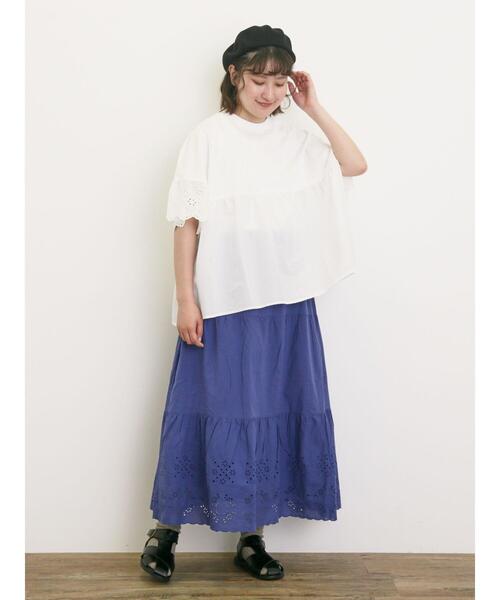 Samansa Mos2(サマンサ モスモス)の「袖レースギャザーカットソー(Tシャツ/カットソー・レディース・ミント/レッド/チャコールグレー/オフホワイト/イエロー・F)」の18枚目の写真