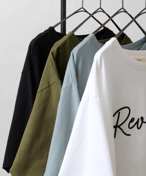 HUG.U（ハグユー）の「立体刺繍ロゴTシャツ（Tシャツ/カットソー・レディース・カーキ/ブラック/ホワイト/スカイブルー・FREE）」の16枚目の写真