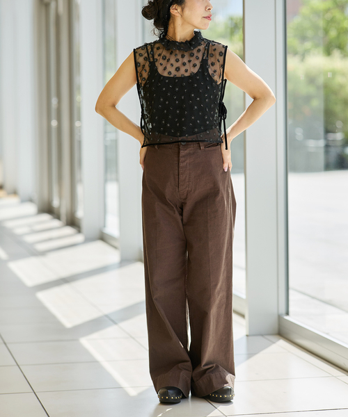 IENA LA BOUCLE（イエナラブークル）の「IENA LA BOUCLE フラワーモチーフチュールベスト（シャツ/ブラウス・レディース・ブラック・FREE）」の14枚目の写真