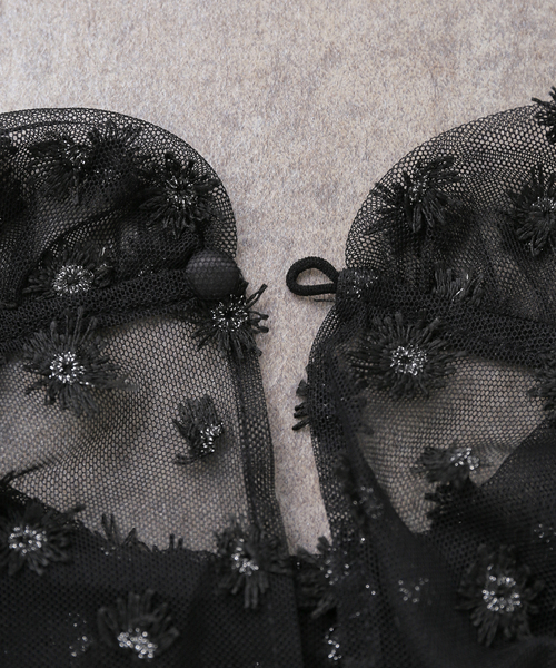 IENA LA BOUCLE（イエナラブークル）の「IENA LA BOUCLE フラワーモチーフチュールベスト（シャツ/ブラウス・レディース・ブラック・FREE）」の8枚目の写真