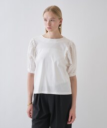 cloenc | 【マシンウォッシュ】レーススリーブTシャツ(Tシャツ/カットソー)