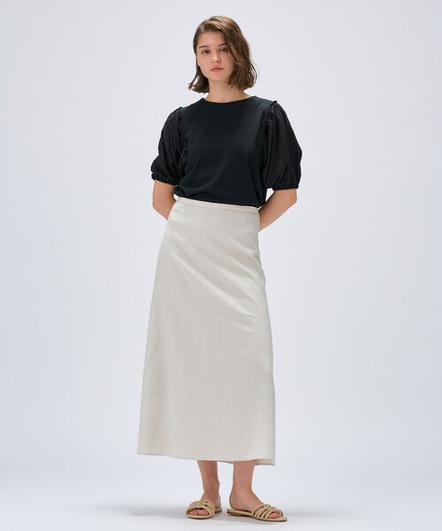 cloenc（クロエンス）の「【マシンウォッシュ】レーススリーブTシャツ（Tシャツ/カットソー・レディース・ブラック/ホワイト・02）」の14枚目の写真