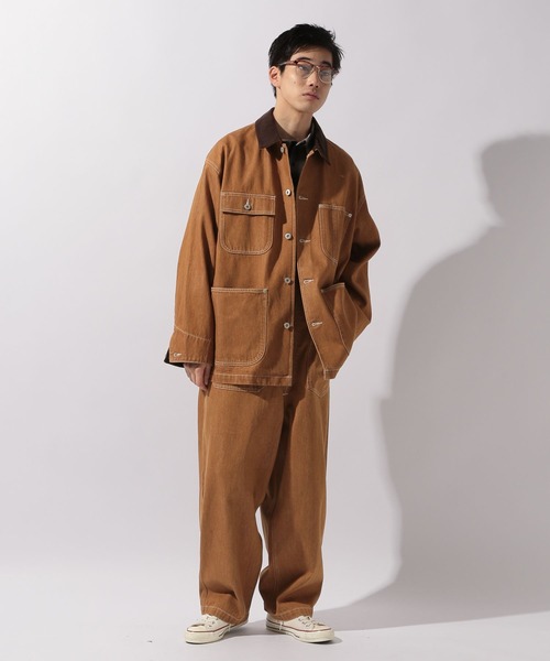 niko and...(ニコアンド)の「【niko and ...JEANS 2025AW】ワイドデニムカバーオール(カバーオール・メンズ・インディゴブルー/ブラウン・MEDIUM/LARGE)」の13枚目の写真