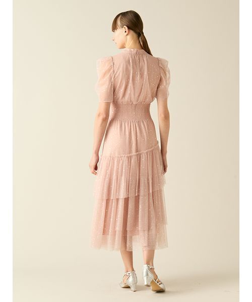 FURFUR ファーファー ラメチュールドレス ピンク フリーサイズ 中古・古着通販】FURFUR (ファーファー) ラメチュールドレス