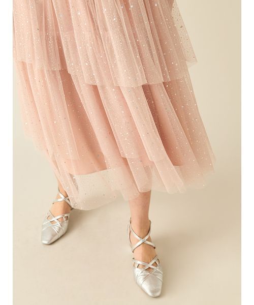 【FURFUR】ハーフスリーブラメチュールドレス　完売　Fサイズ 限定サイズ】ハーフスリーブラメチュールドレス(ロングワンピース