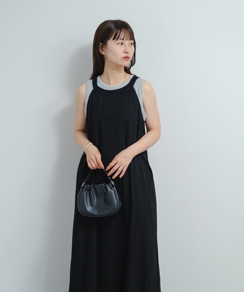 【 美品 】 カスタネ B カットフレアワンピースSET ブラック 0 低身長サイズ/2サイズ展開/前後2WAY】B カットフレアワンピース