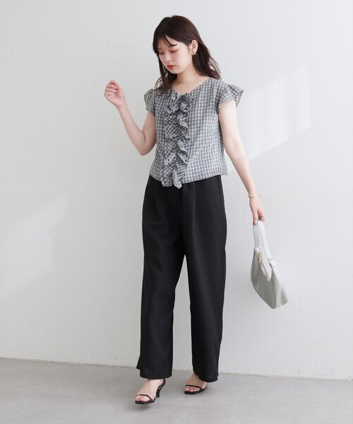 natural couture（ナチュラルクチュール）の「フロントフリルブラウス（シャツ/ブラウス・レディース・オフホワイト/ブルー/ブラック/ブラウン/その他1・FREE）」の21枚目の写真