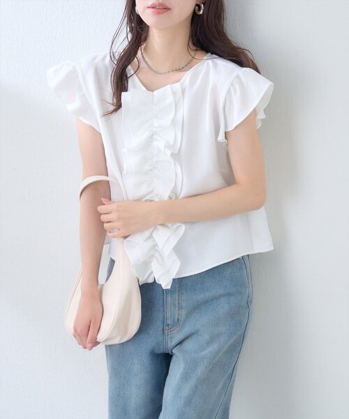 natural couture（ナチュラルクチュール）の「フロントフリルブラウス（シャツ/ブラウス・レディース・オフホワイト/ブルー/ブラック/ブラウン/その他1・FREE）」の17枚目の写真