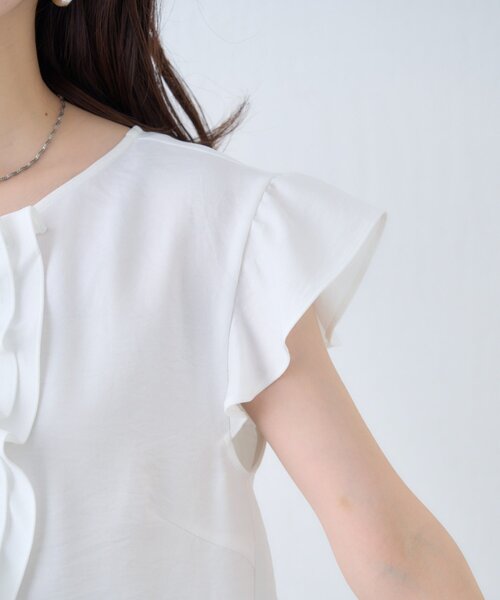 natural couture（ナチュラルクチュール）の「フロントフリルブラウス（シャツ/ブラウス・レディース・オフホワイト/ブルー/ブラック/ブラウン/その他1・FREE）」の11枚目の写真