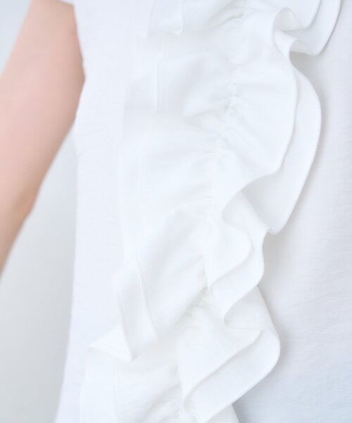 natural couture（ナチュラルクチュール）の「フロントフリルブラウス（シャツ/ブラウス・レディース・オフホワイト/ブルー/ブラック/ブラウン/その他1・FREE）」の9枚目の写真