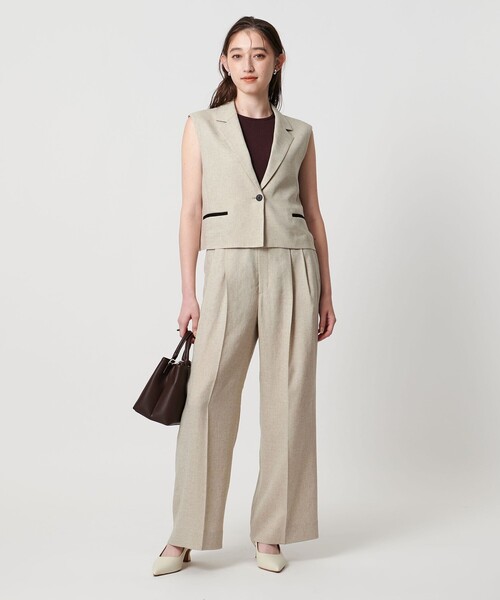 UNITED ARROWS（ユナイテッドアローズ）の「カップ付き ニットアメリカンスリーブタンクトップ（タンクトップ・レディース・ブラック/ダークブラウン/ホワイト・FREE）」の6枚目の写真