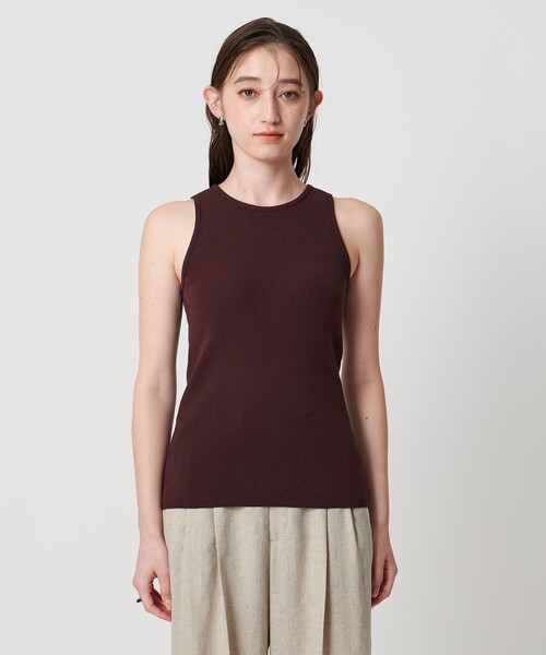 UNITED ARROWS（ユナイテッドアローズ）の「カップ付き ニットアメリカンスリーブタンクトップ（タンクトップ・レディース・ブラック/ダークブラウン/ホワイト・FREE）」の10枚目の写真