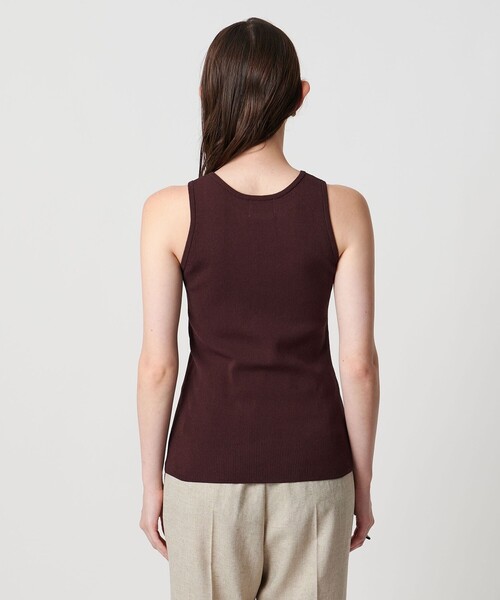 UNITED ARROWS（ユナイテッドアローズ）の「カップ付き ニットアメリカンスリーブタンクトップ（タンクトップ・レディース・ブラック/ダークブラウン/ホワイト・FREE）」の12枚目の写真