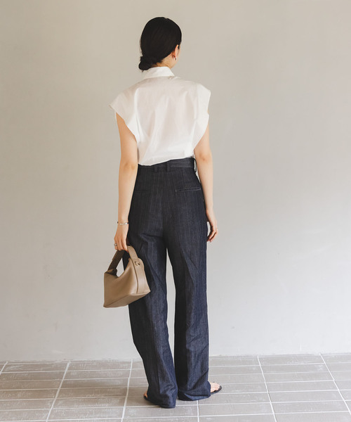 Noble（ノーブル）の「ウエストシェイプコットンシャツ（シャツ/ブラウス・レディース・ホワイト/ブラウン・FREE）」の22枚目の写真