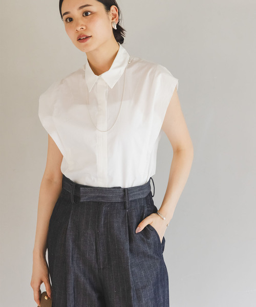 Noble（ノーブル）の「ウエストシェイプコットンシャツ（シャツ/ブラウス・レディース・ホワイト/ブラウン・FREE）」の21枚目の写真
