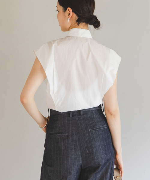 Noble（ノーブル）の「ウエストシェイプコットンシャツ（シャツ/ブラウス・レディース・ホワイト/ブラウン・FREE）」の19枚目の写真