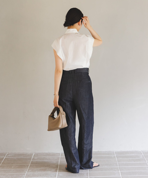 Noble（ノーブル）の「ウエストシェイプコットンシャツ（シャツ/ブラウス・レディース・ホワイト/ブラウン・FREE）」の16枚目の写真