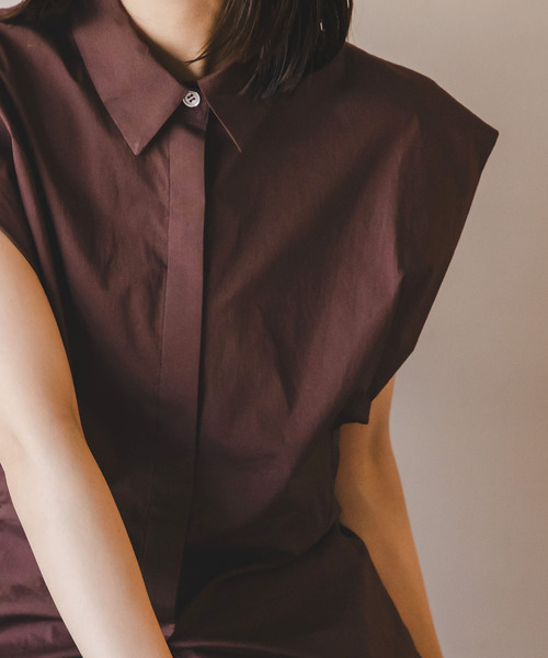 Noble（ノーブル）の「ウエストシェイプコットンシャツ（シャツ/ブラウス・レディース・ホワイト/ブラウン・FREE）」の14枚目の写真