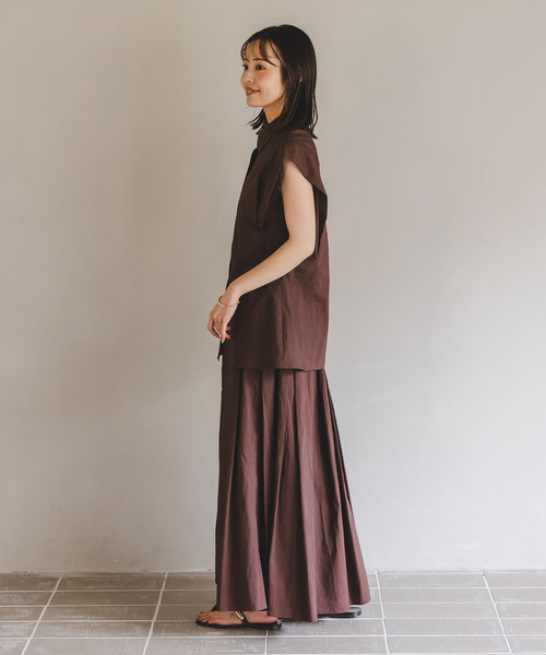 Noble（ノーブル）の「ウエストシェイプコットンシャツ（シャツ/ブラウス・レディース・ホワイト/ブラウン・FREE）」の6枚目の写真