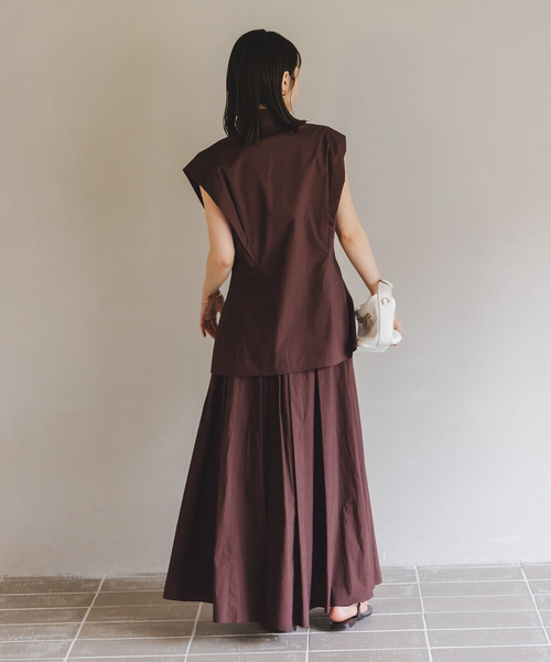 Noble（ノーブル）の「ウエストシェイプコットンシャツ（シャツ/ブラウス・レディース・ホワイト/ブラウン・FREE）」の5枚目の写真