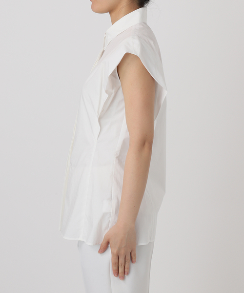 Noble（ノーブル）の「ウエストシェイプコットンシャツ（シャツ/ブラウス・レディース・ホワイト/ブラウン・FREE）」の3枚目の写真