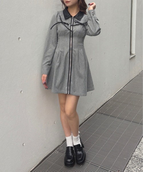 長袖フロントジップワンピース（ワンピース）｜one way（ワンウェイ