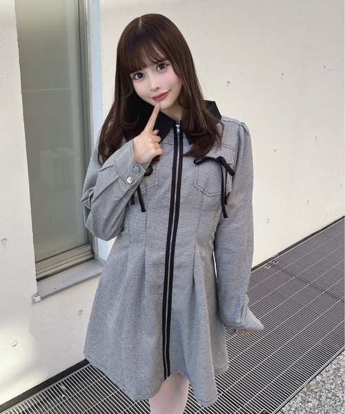 セール】長袖フロントジップワンピース（ワンピース）｜one way