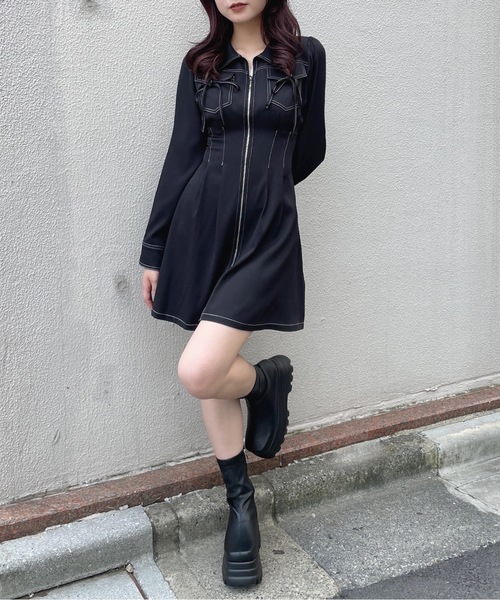 one way(ワンウェイ)の「長袖フロントジップワンピース(ワンピース・レディース・ブラック系その他/ブラック/ブラウン系その他/ネイビー/グレー系その他/ブラウン系その他2/グレー系その他2/レッド系その他/ブラック系その他2/ブルー系その他/ホワイト系その他/ブラウン系その他3・FREE)」の20枚目の写真