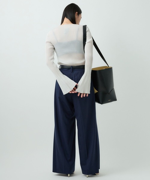 Chaos（カオス）の「Chaos(カオス)/チャイリブニット（ニット/セーター・レディース・オレンジ/ブラック/オフホワイト・FREE）」の7枚目の写真