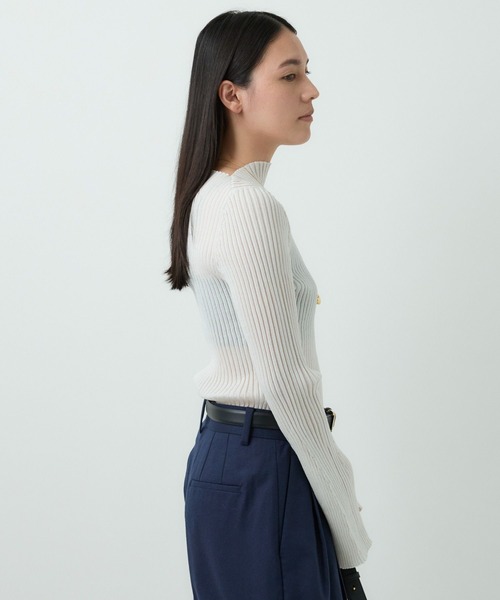 Chaos（カオス）の「Chaos(カオス)/チャイリブニット（ニット/セーター・レディース・オレンジ/ブラック/オフホワイト・FREE）」の5枚目の写真