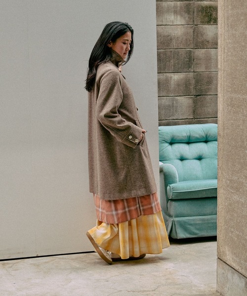 セール】軽やかストレッチ襟2WAYコート/499666（チェスターコート