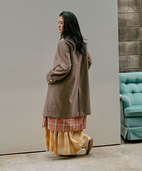 セール】軽やかストレッチ襟2WAYコート/499666（チェスターコート