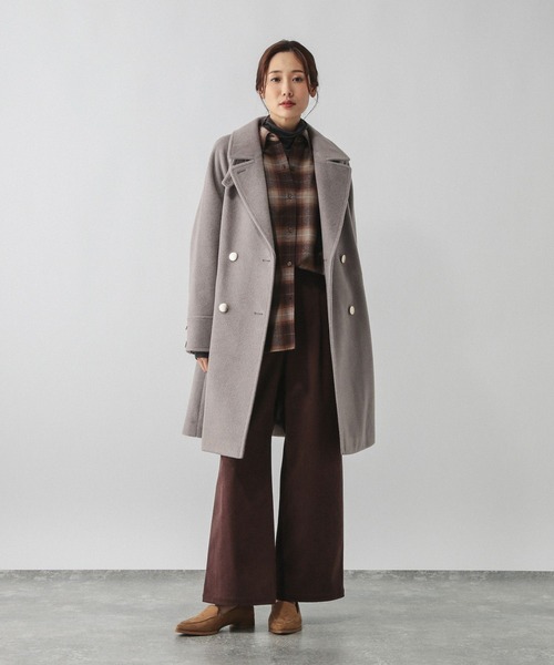 セール】軽やかストレッチ襟2WAYコート/499666（チェスターコート