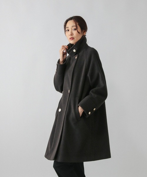 GLOBAL WORK（グローバルワーク）の「軽やかストレッチ襟2WAYコート/499666（チェスターコート・レディース・ブラウン系7/ブラウン系6/グレイッシュベージュ/スミクロ・SMALL/MEDIUM/LARGE）」の8枚目の写真